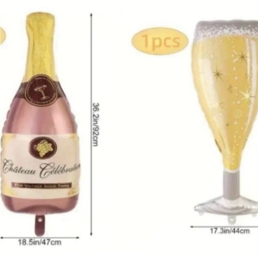 Champagne Bottle Balloon - Gold